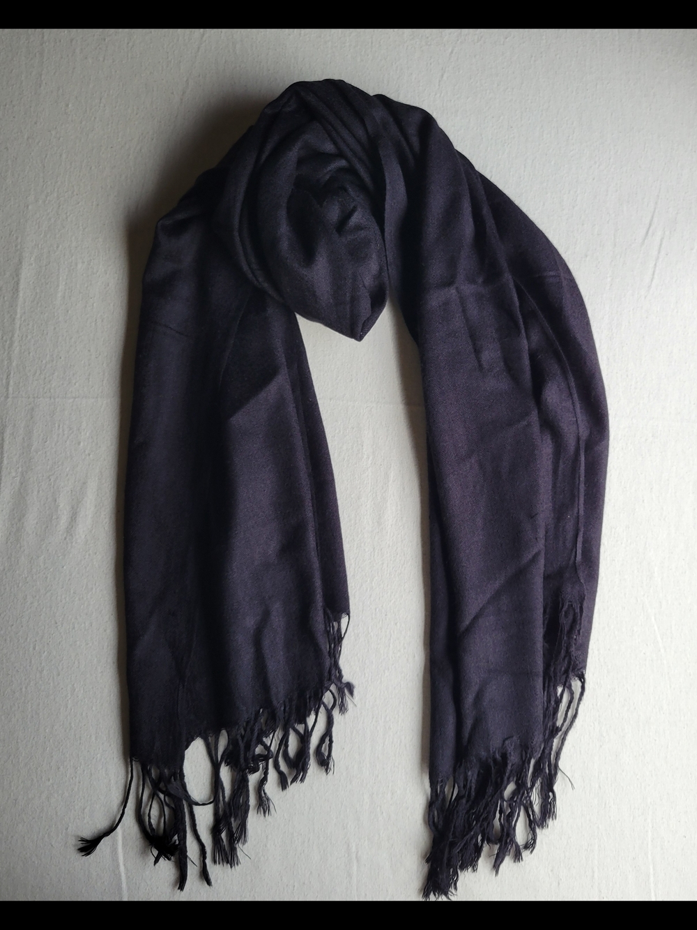 Pashmina Deep Navy Fringed Pashmina Wrap